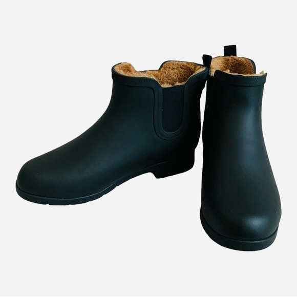 Chooka Women’s Black Rubber Chelsea Rain Boots Size 10 Waterproof Booties - Picture 6 of 9